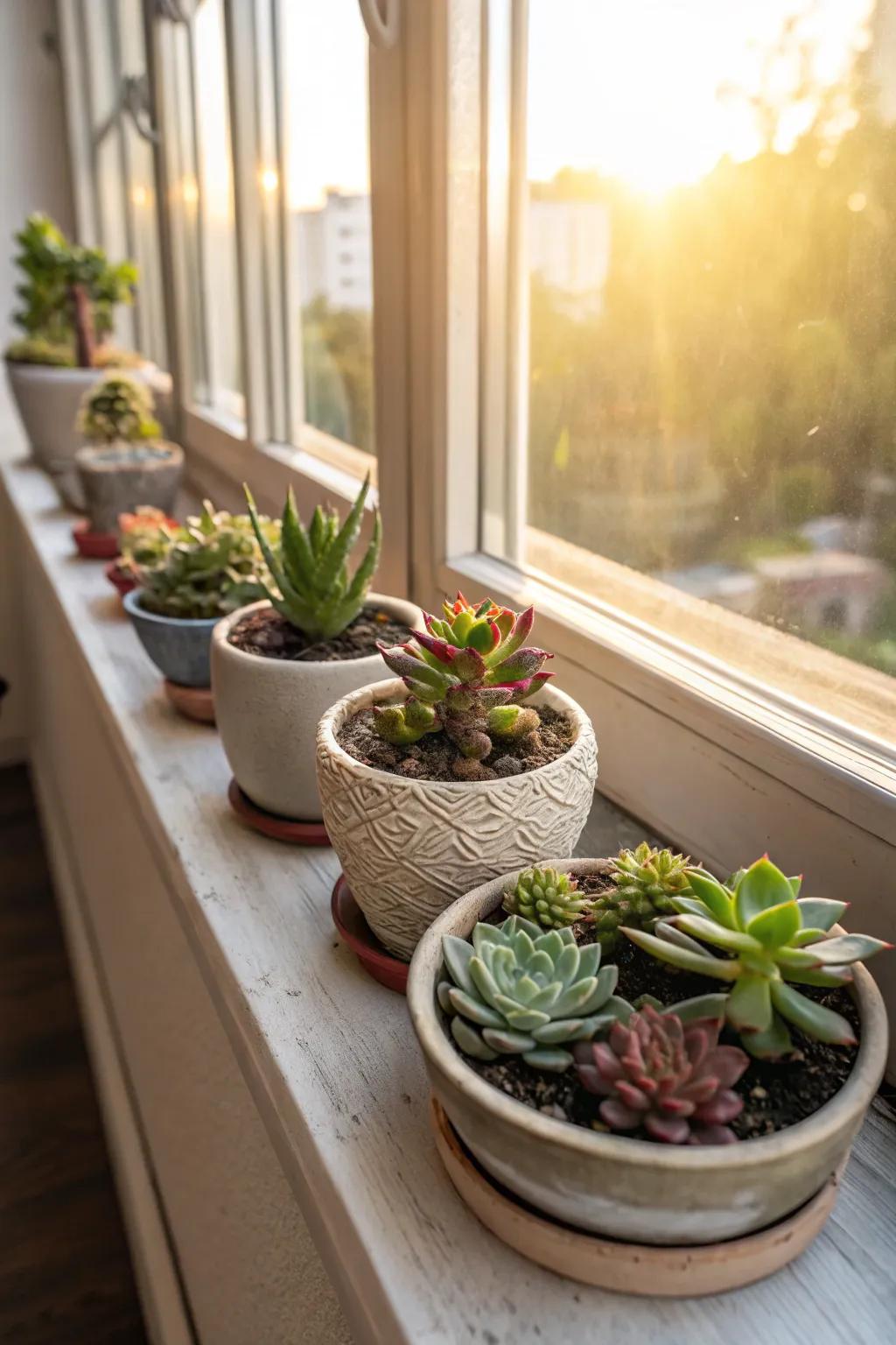 Succulents add a fresh and easy-to-maintain touch to any room.