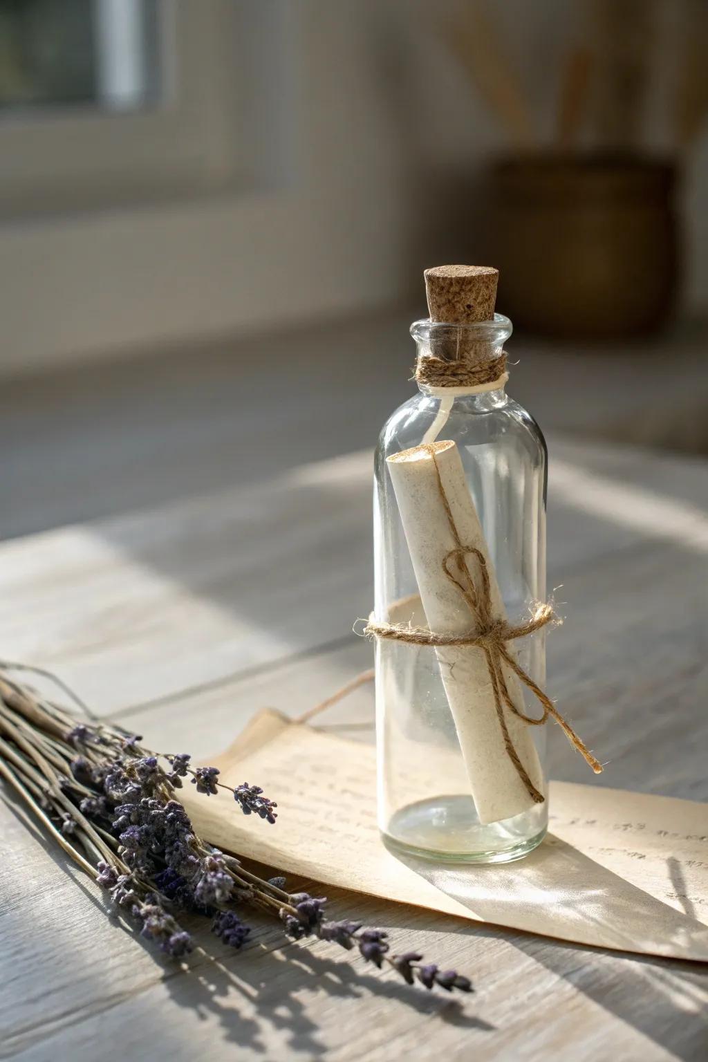 A mini message in a bottle: a heartfelt gift with timeless charm.