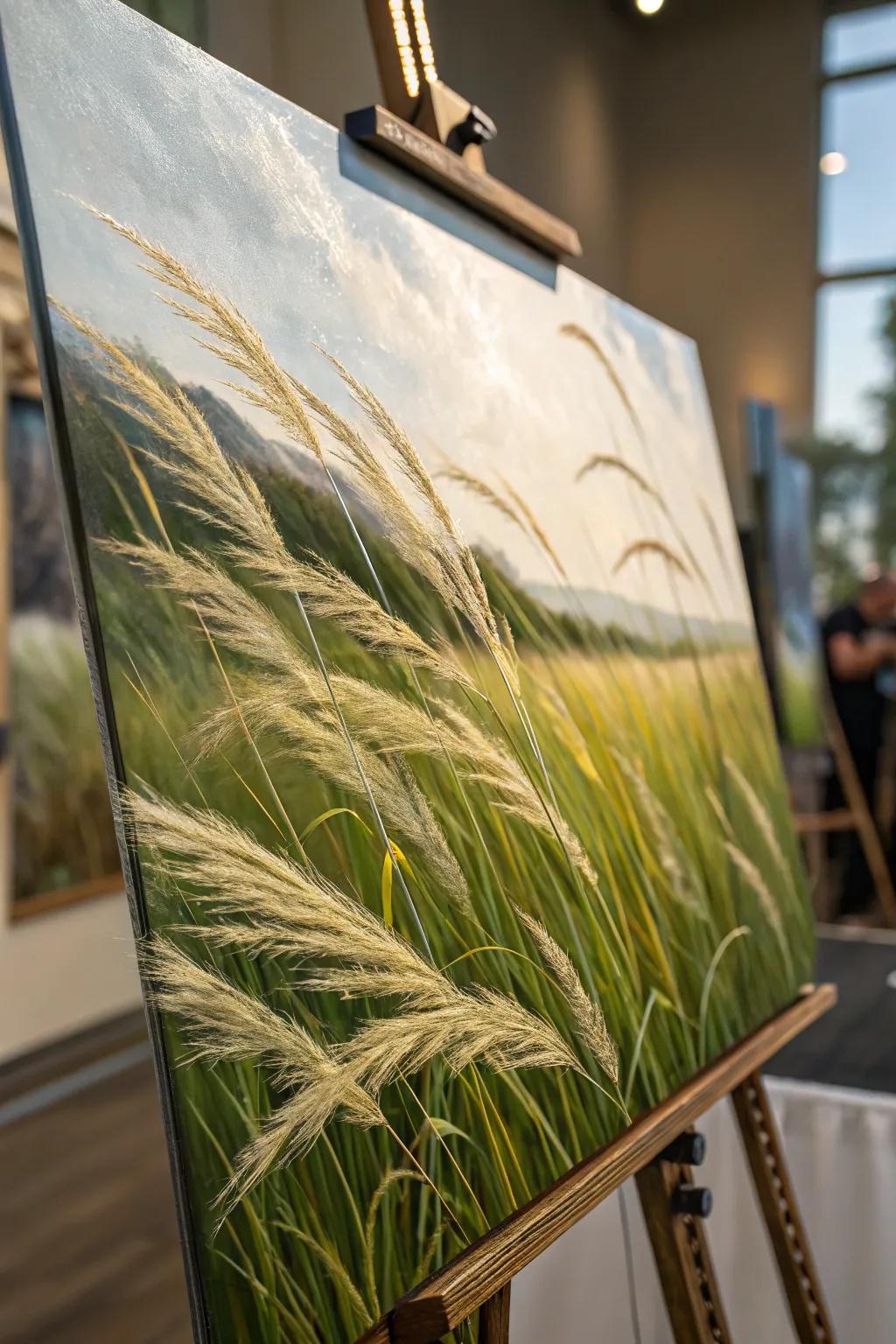 Directional brushwork adds life and movement to grass paintings.