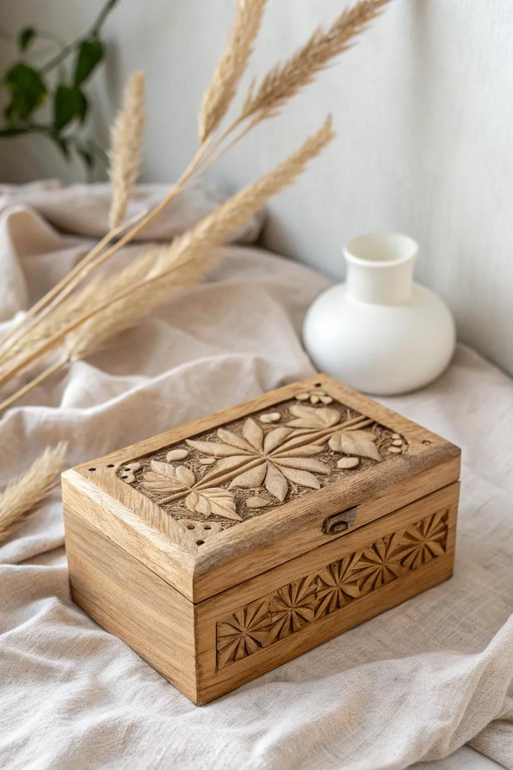 Embrace the warmth of simplicity with this rustic wooden charm.