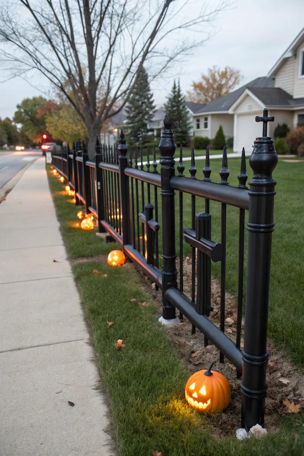 PVC pipes make for an easy-to-build cemetery fence.