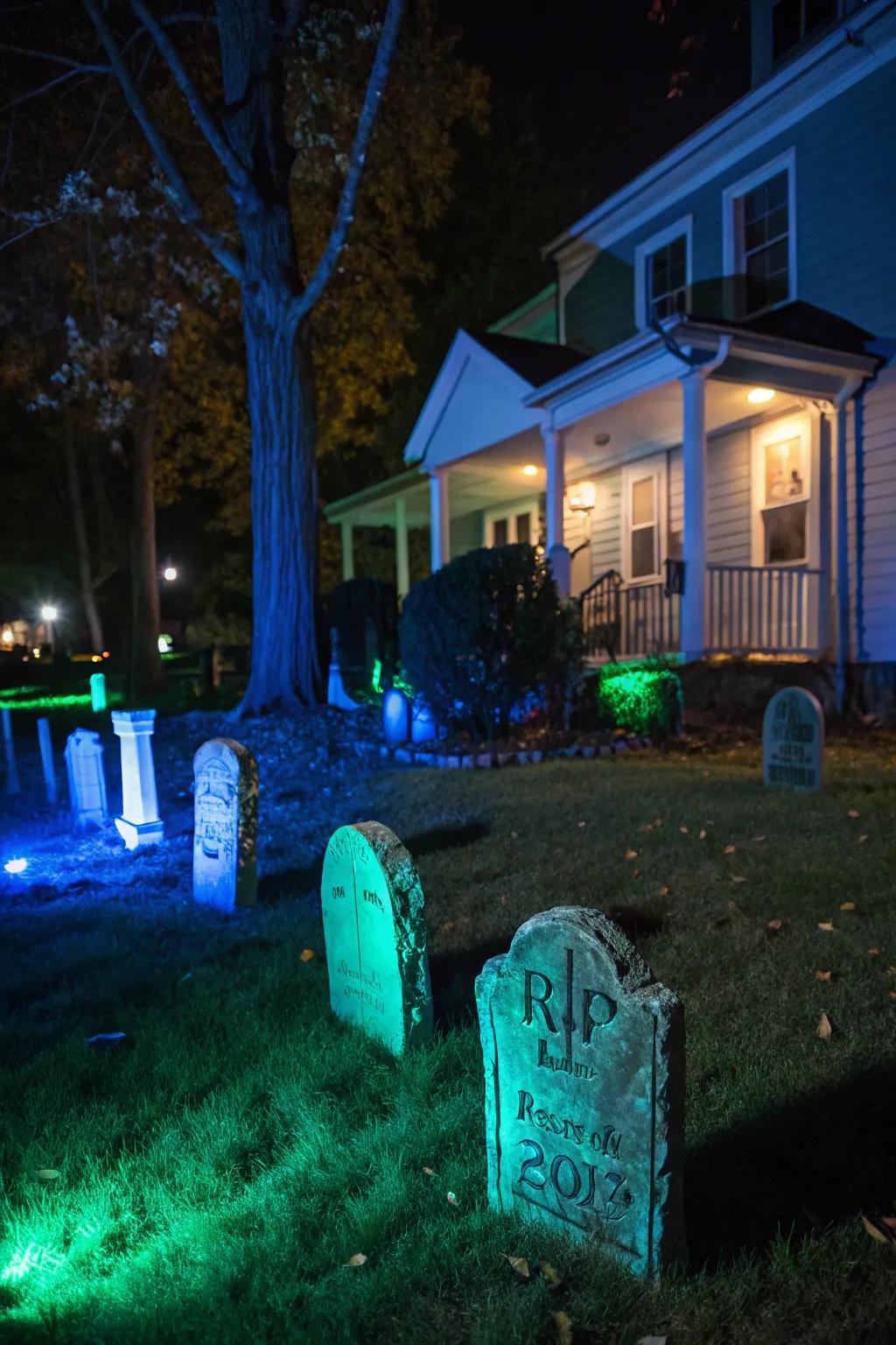 Use colored lighting to enhance the spooky atmosphere.