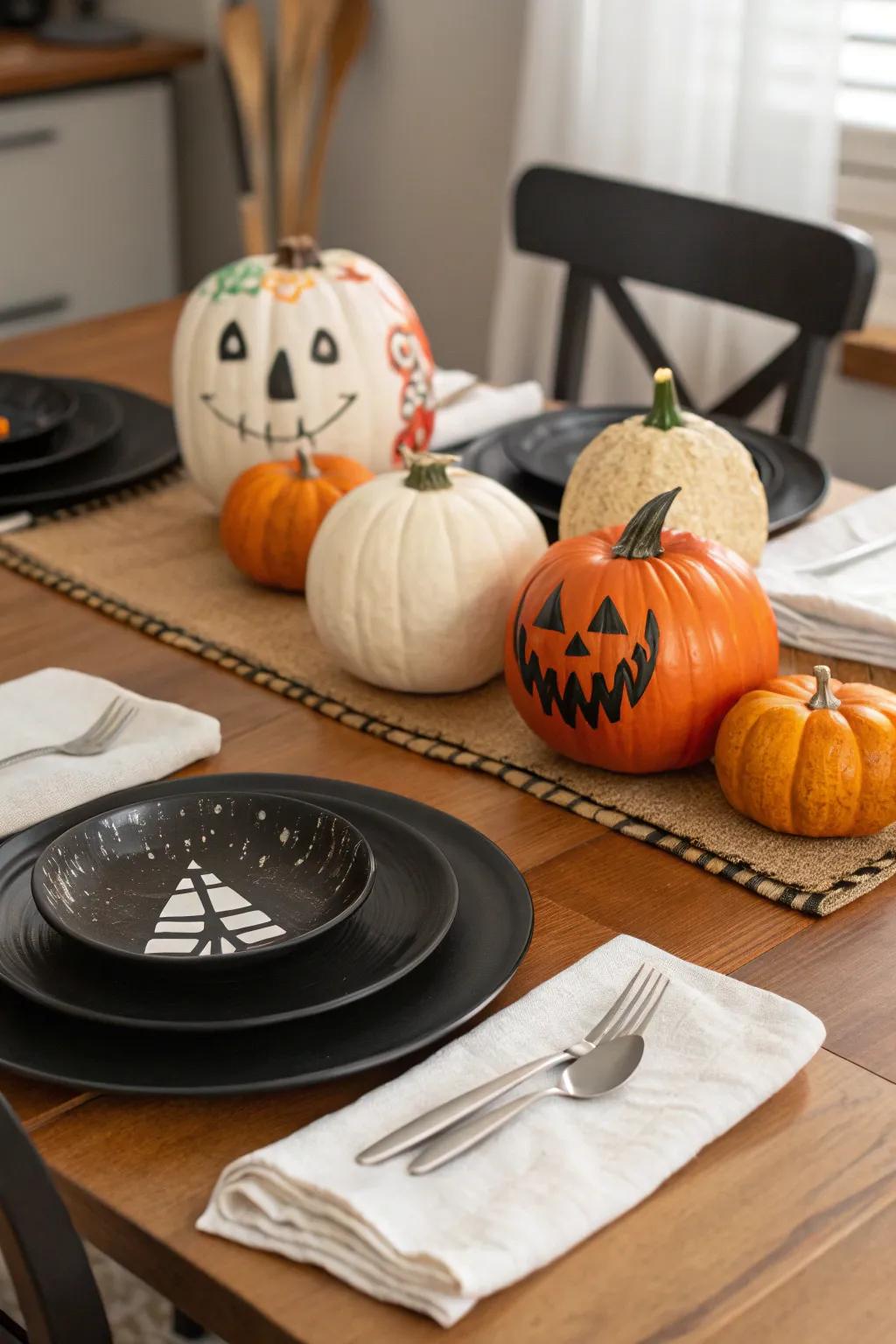 Pumpkins make perfect budget-friendly centerpieces.