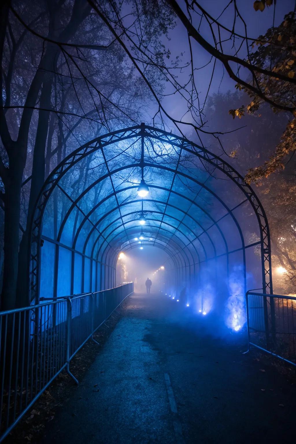 A foggy passageway adds an element of surprise and intrigue.