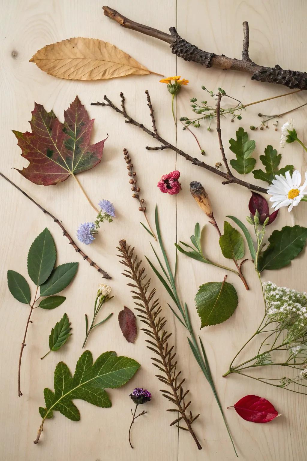 Embrace the beauty of nature with a simple yet stunning nature collage. Perfect for bringing the outdoors inside.