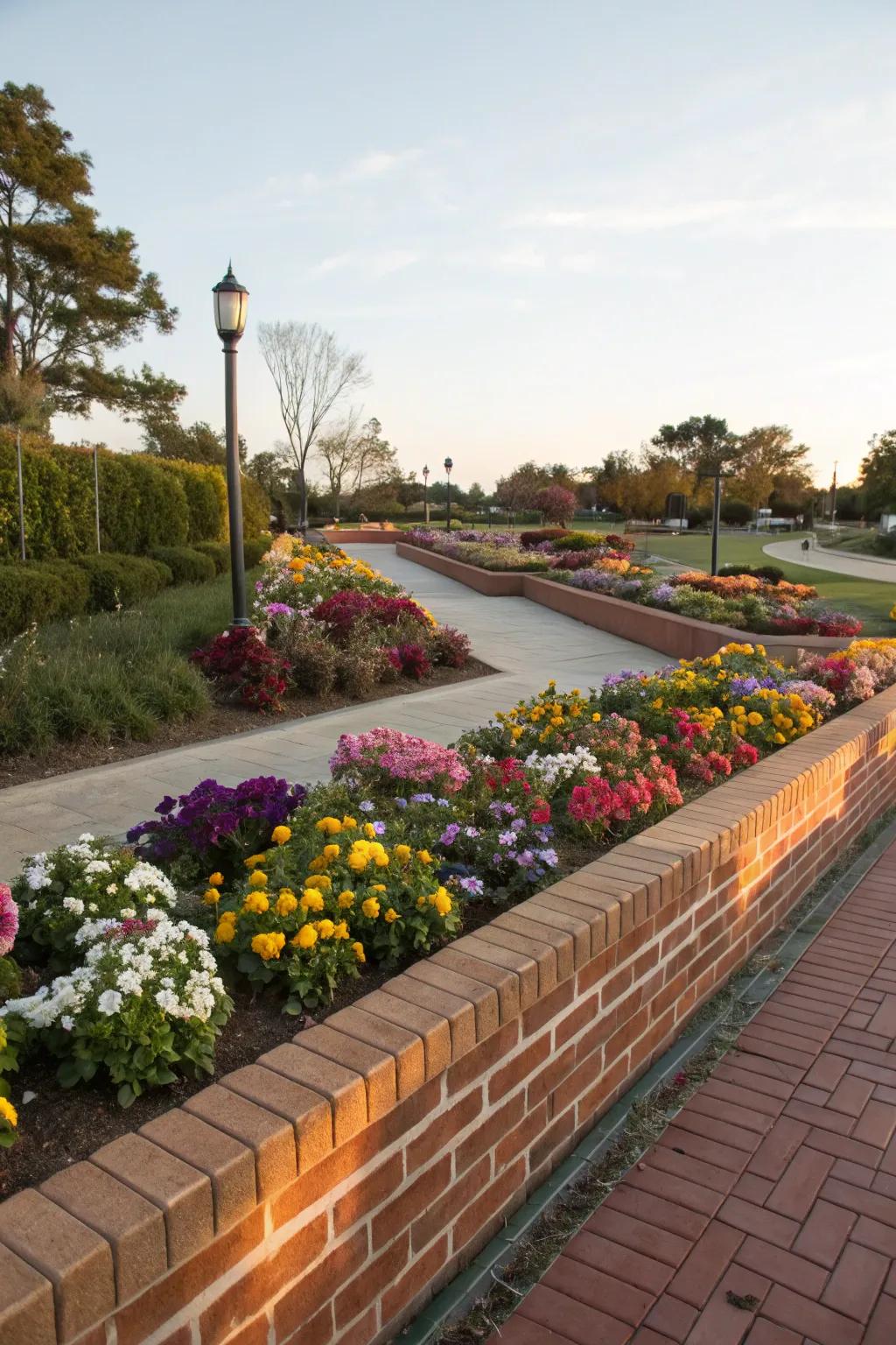 Brick edging provides a neat and classic frame for your flower beds.