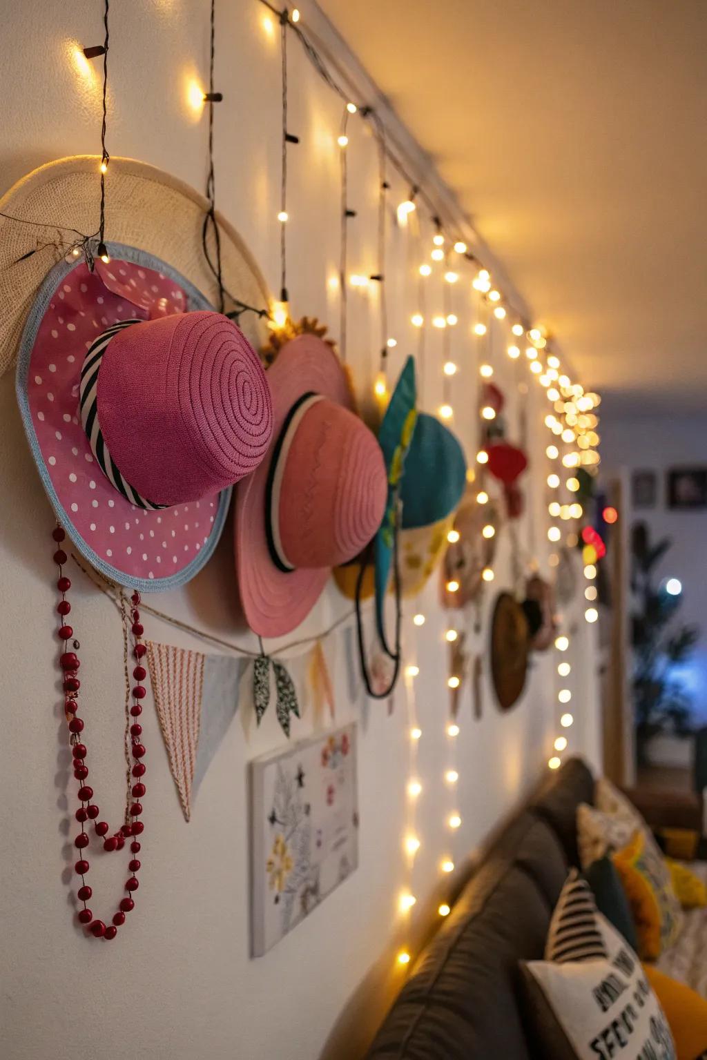 Transform your space with a stunning hat wall display.