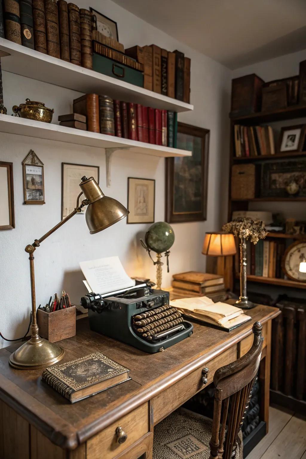 A vintage desk adds charm and character to your workspace.