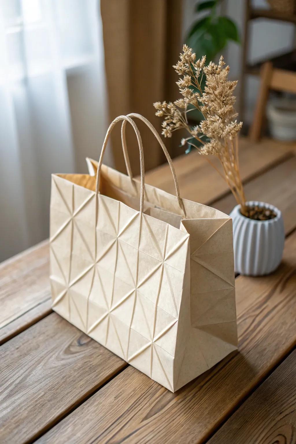 Discover the art of origami-inspired bags: where simplicity meets elegance.