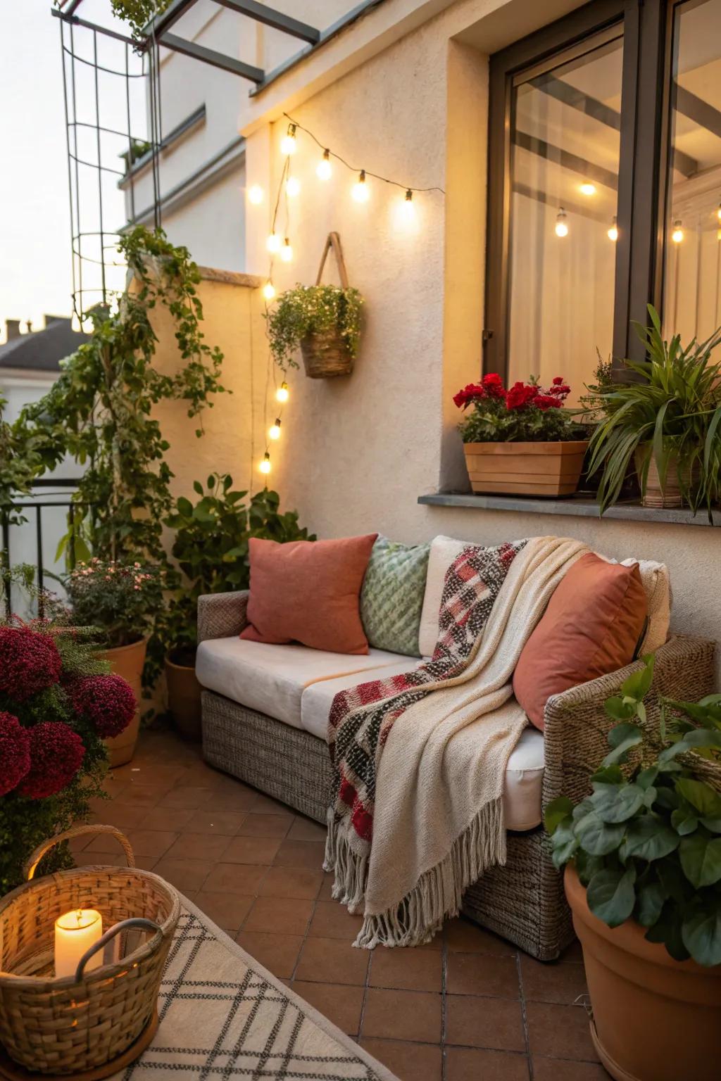 Cozy seating makes your terrace inviting.