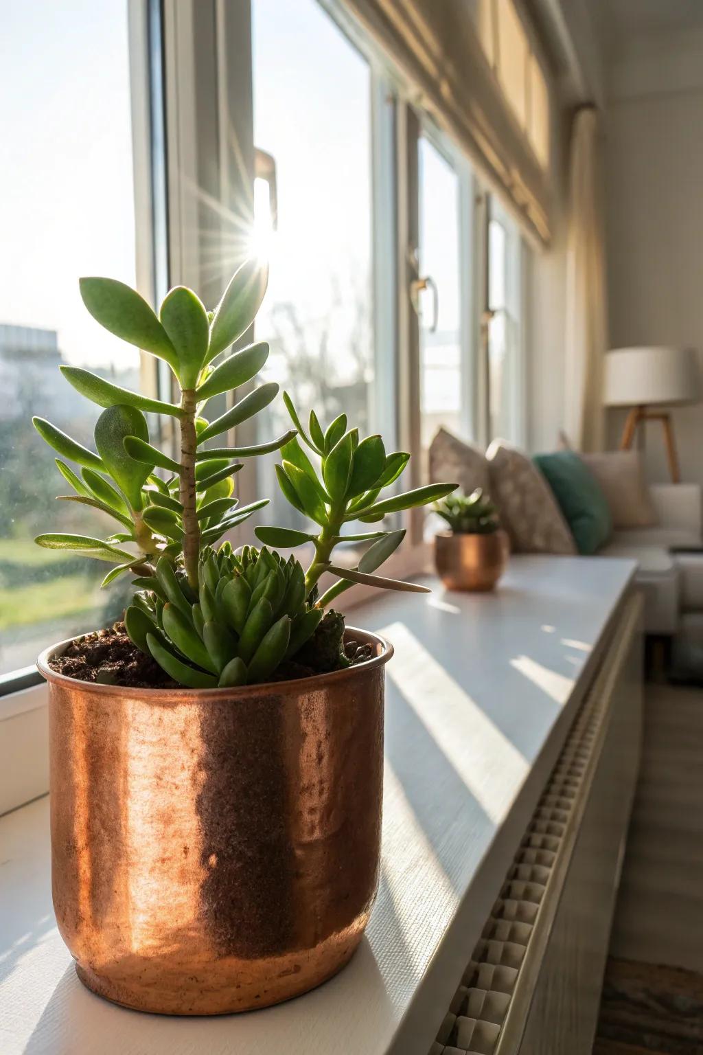 Bring greenery indoors with stylish copper plant pots.