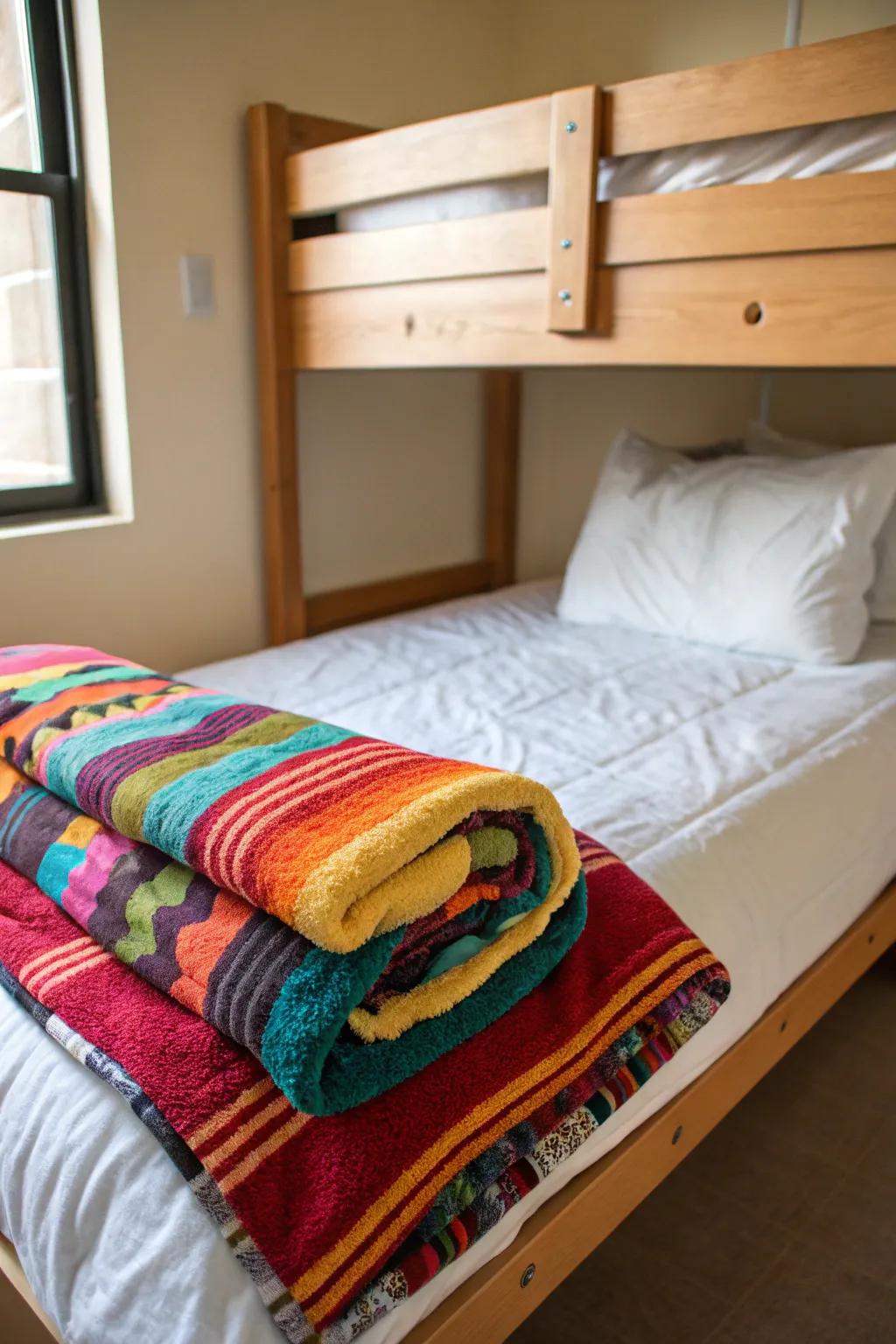 A throw blanket adds warmth and style to your dorm.