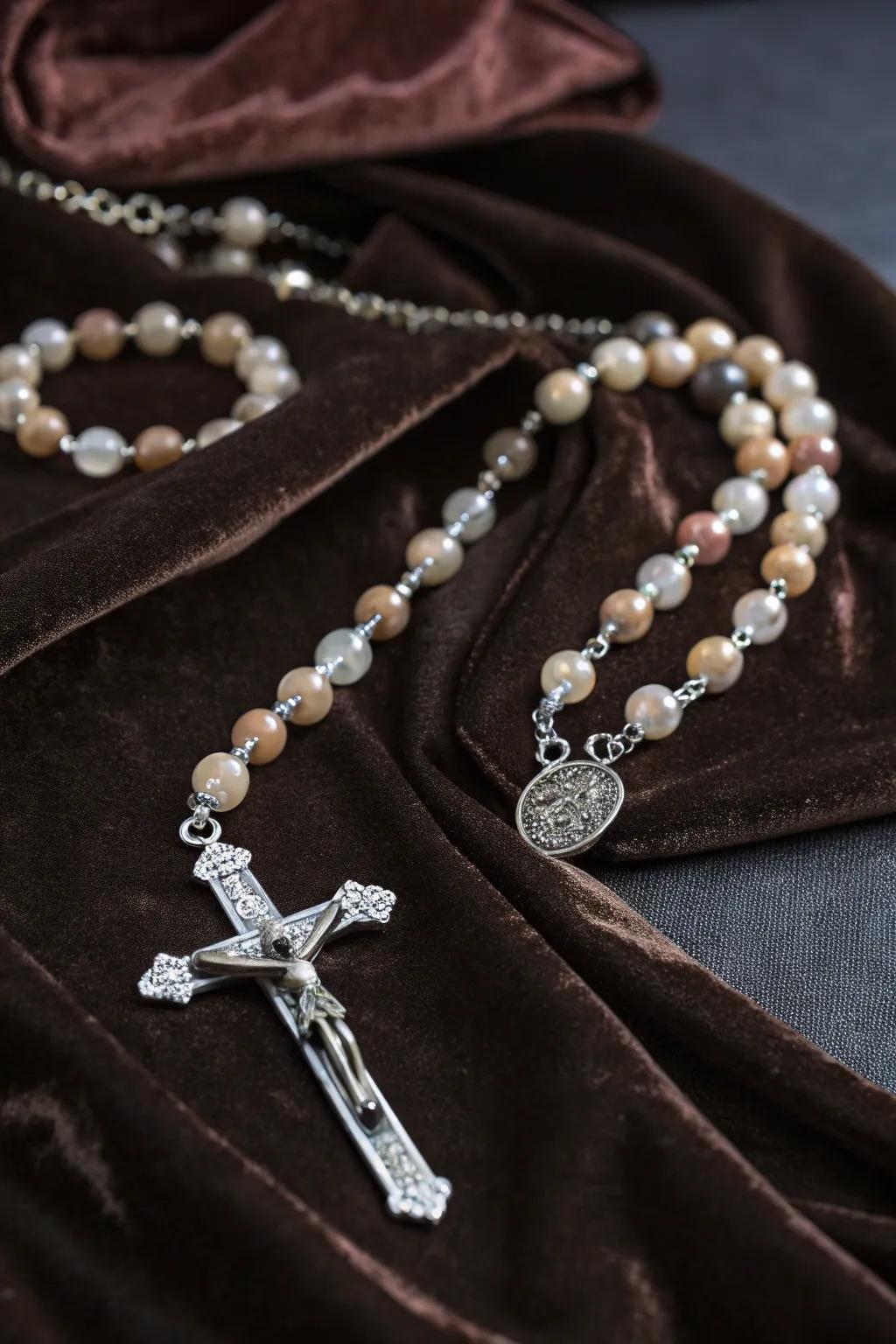 An elegant rosary crafted with care.