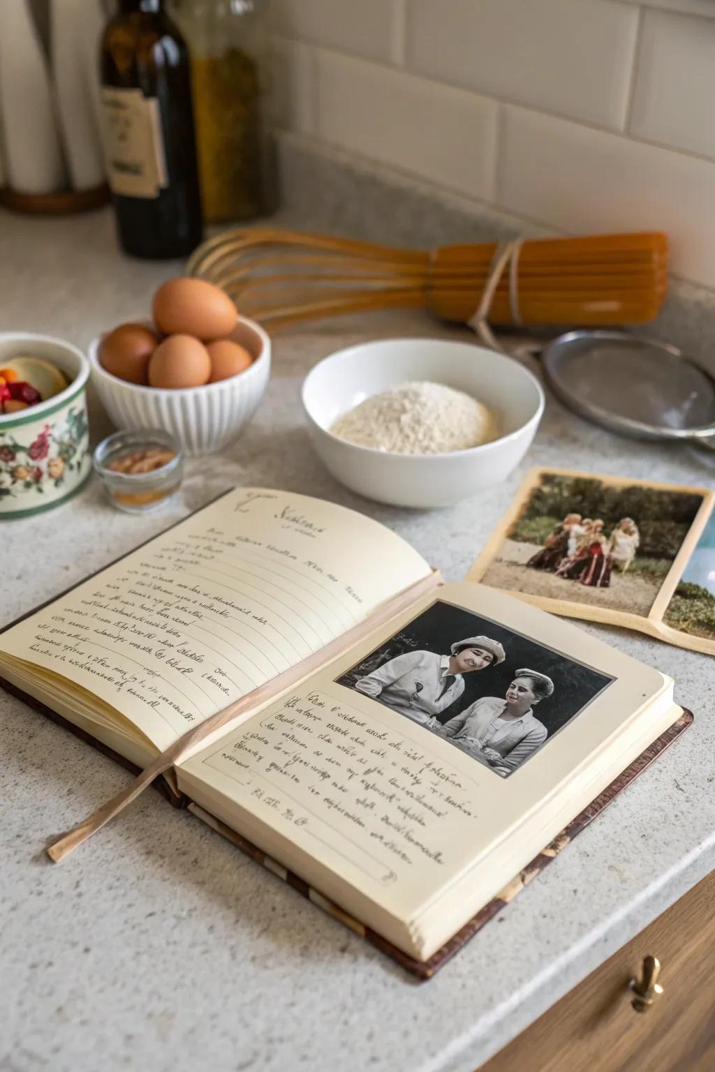 Capture culinary memories with a personalized recipe book.