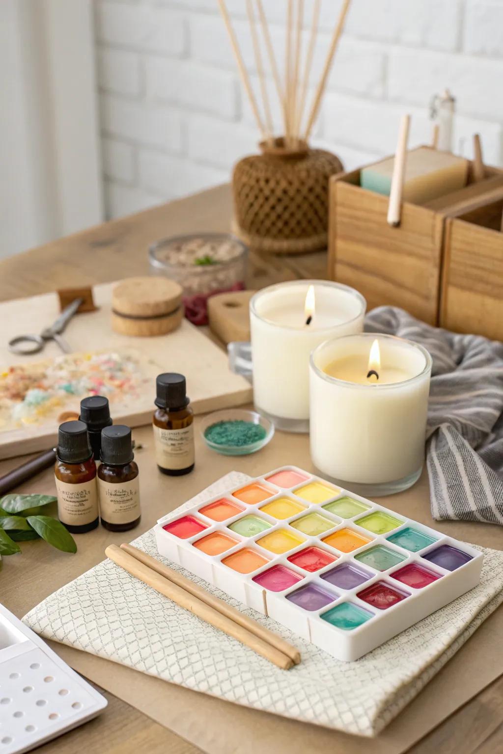 A DIY candle making kit, inviting creativity and warmth into the home.