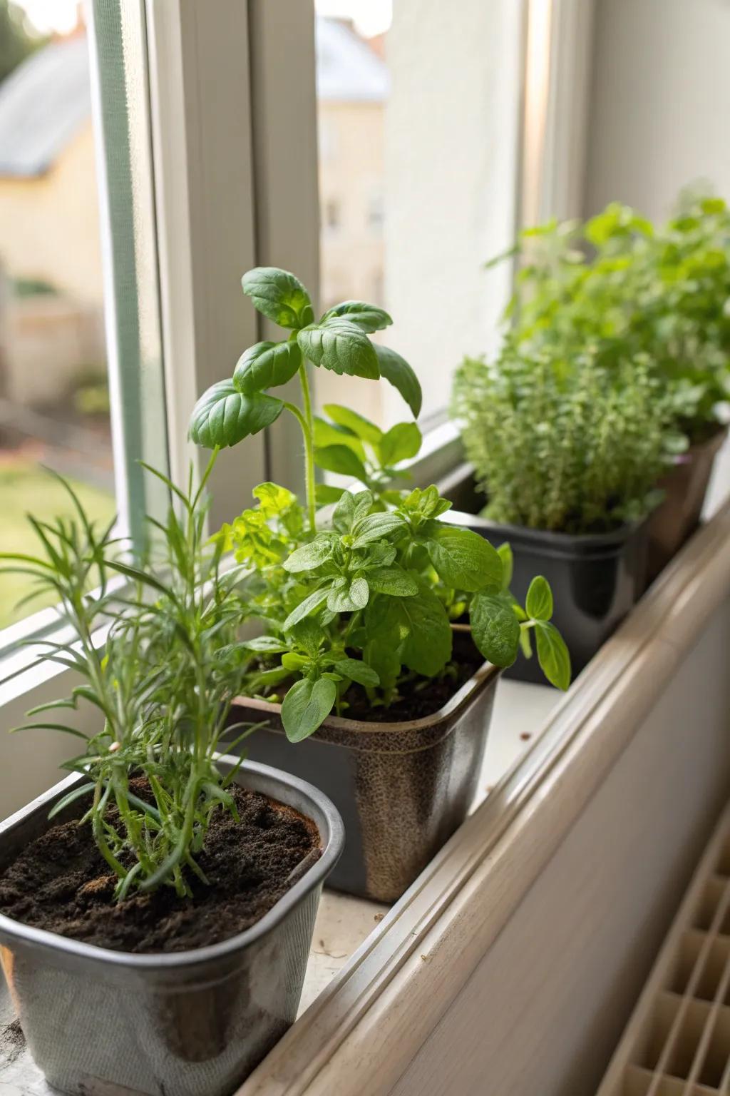 Fresh herbs at their fingertips with a DIY garden kit.