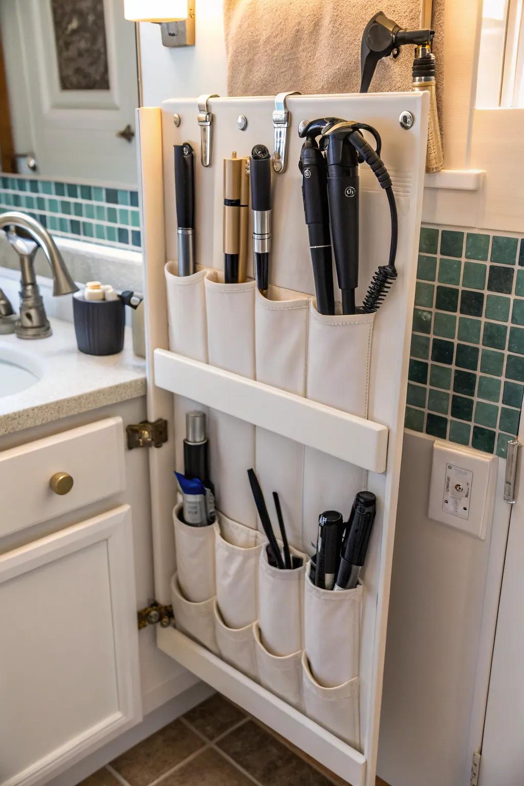 Neatly store your hair tools with a PVC curling iron holster.