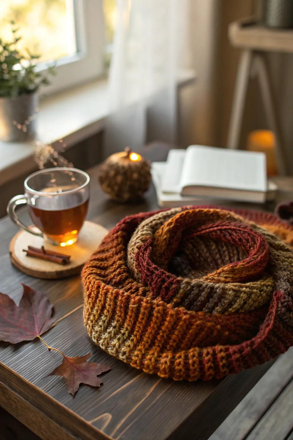 Stay warm and stylish with a handmade cowl.