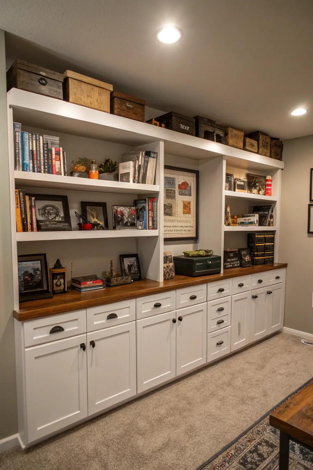 Vertical storage keeps your space tidy and accessible.