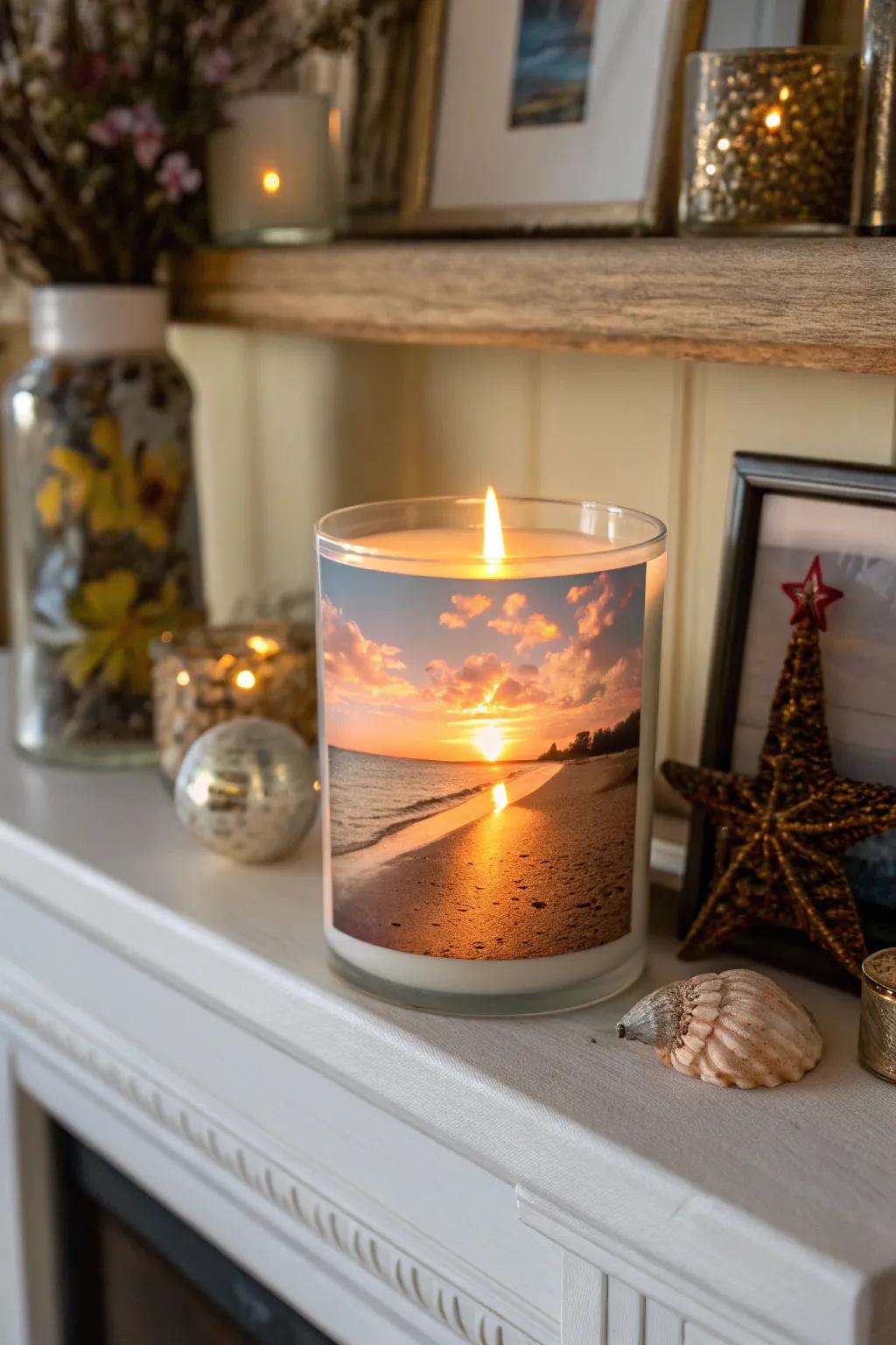 A custom photo candle to brighten your day.