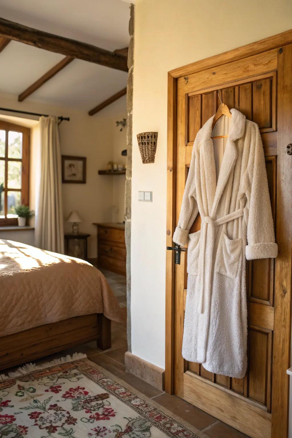 A plush robe offers unparalleled comfort.