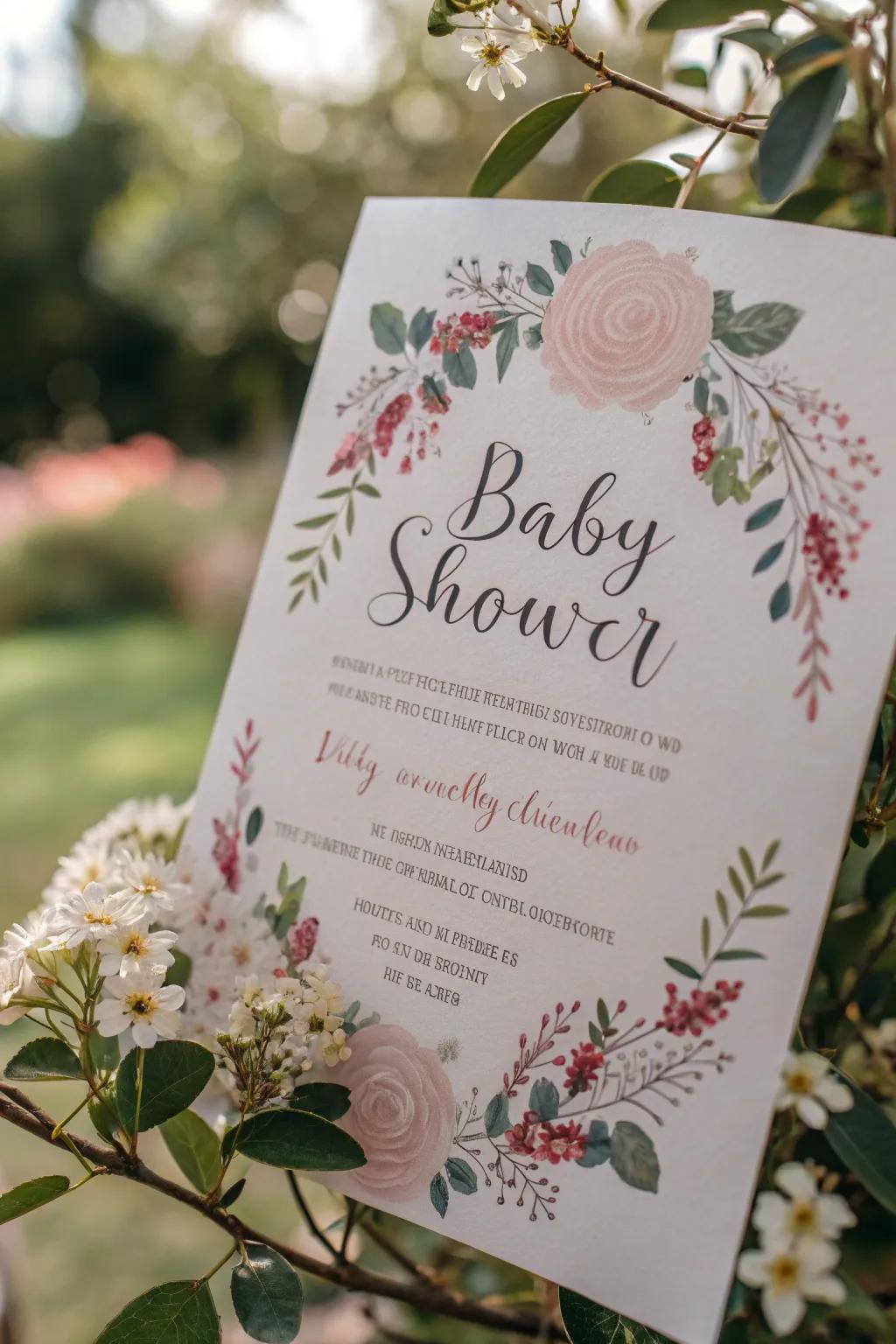 Handmade baby shower invitations with a personal touch