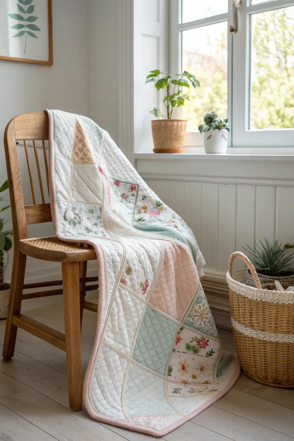 Wrap yourself in cherished memories with this beautifully crafted memory quilt—where nostalgia meets minimalist elegance.