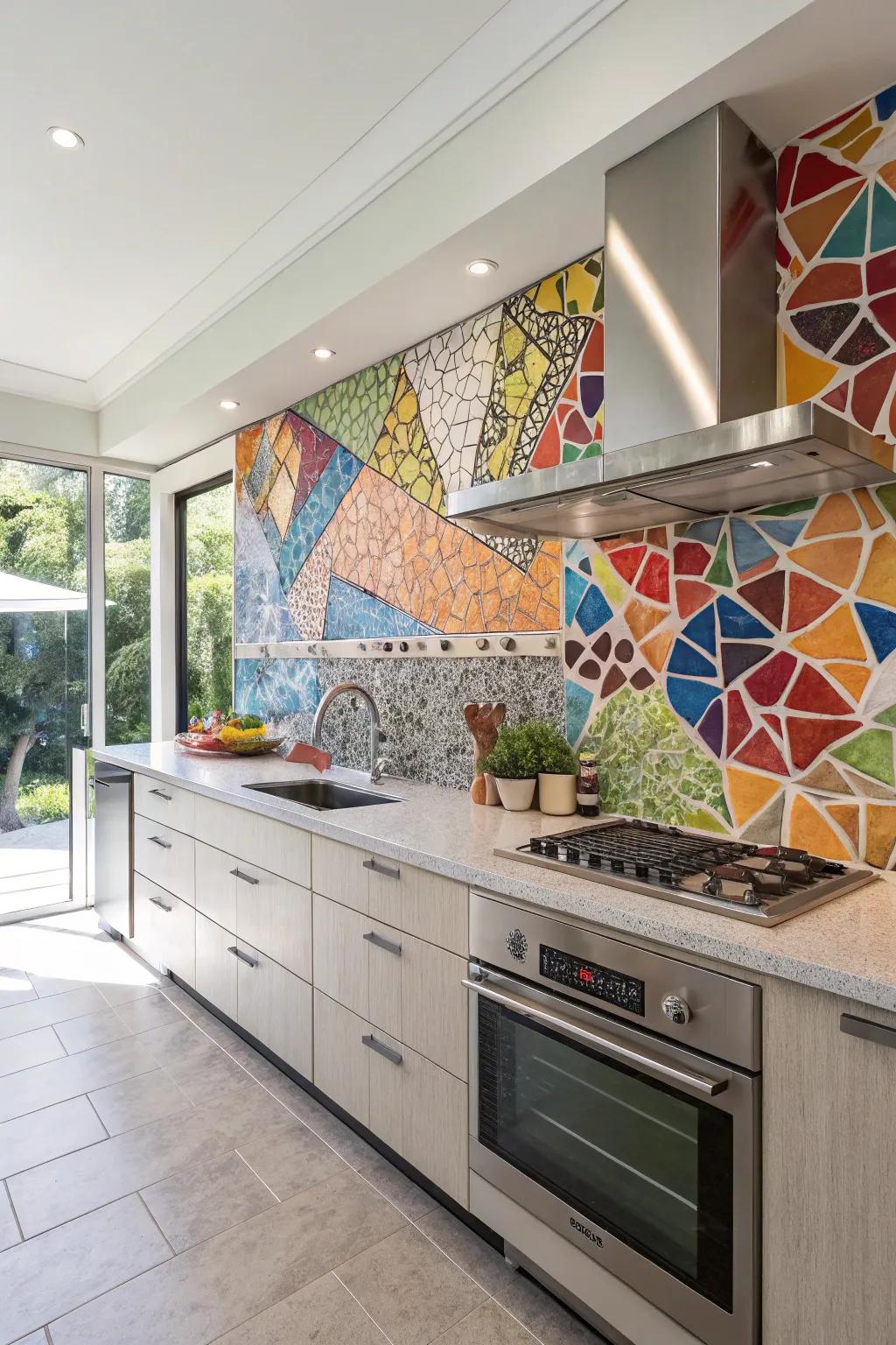 Vibrant mosaic tiles add personality and charm to your kitchen space.