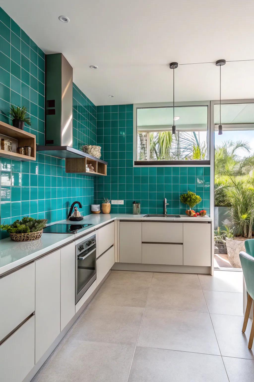 A colorful backsplash can transform your kitchen's ambiance.