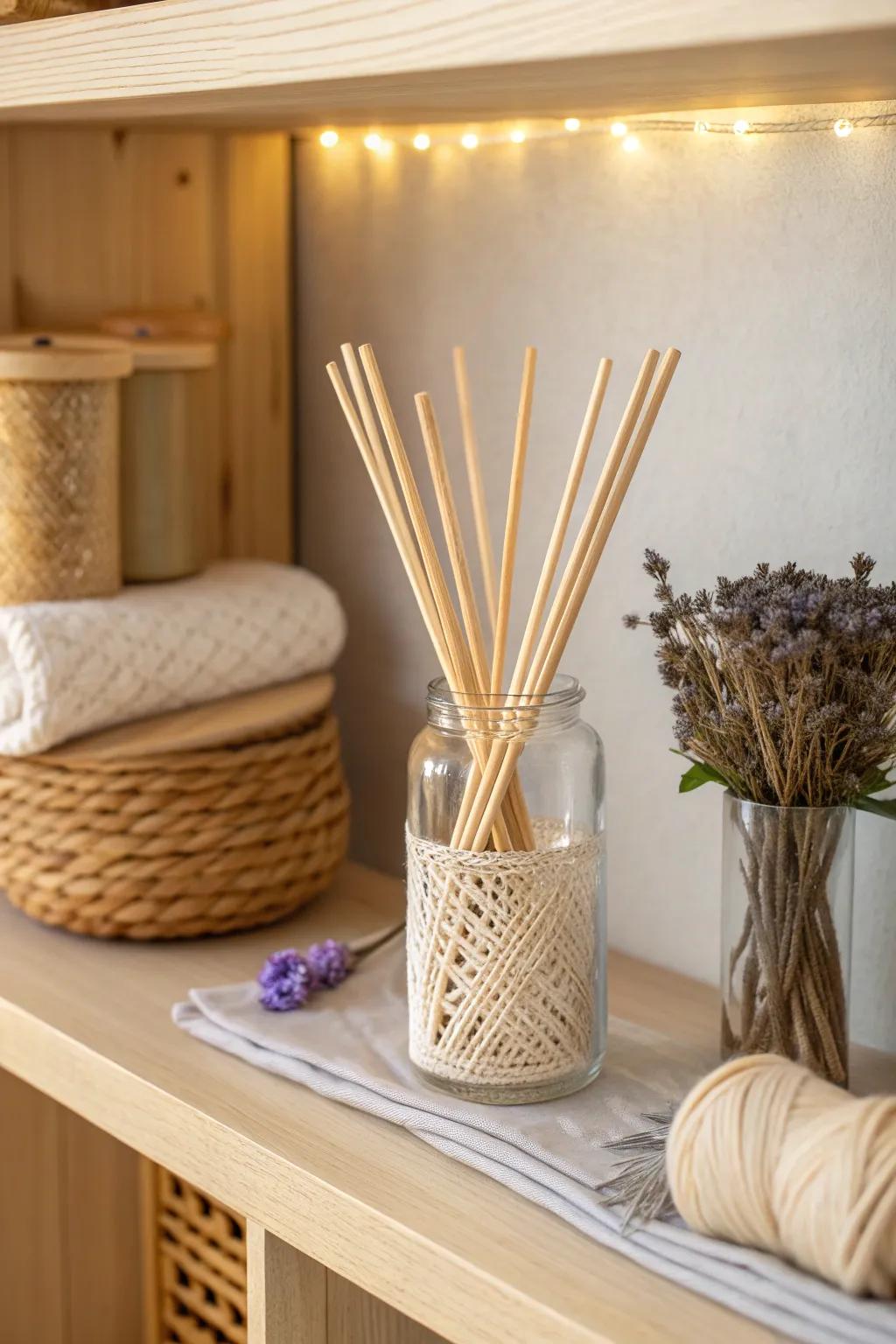 Craft your space with elegance: Neatly organize your knitting needles in a charming mason jar!