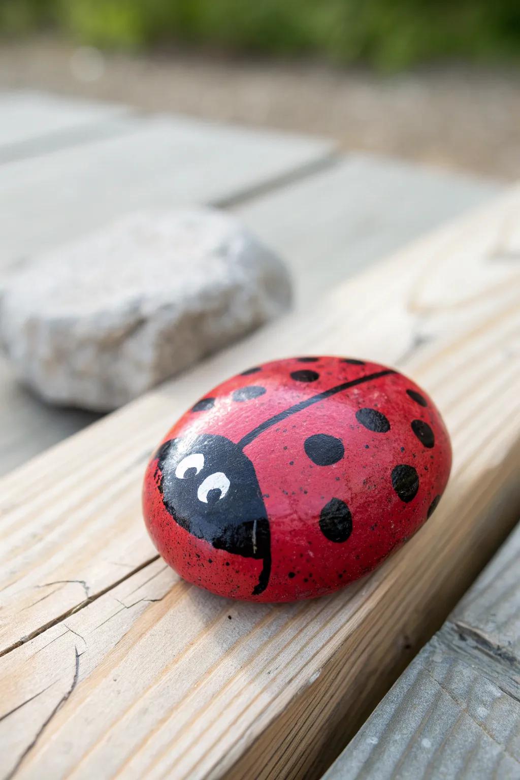 Transform ordinary stones into charming garden accents with these adorable painted rock ladybugs.