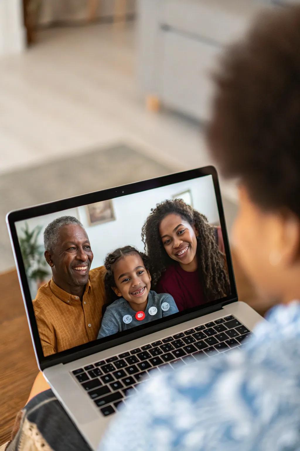 A virtual reunion bringing family members together from different locations.