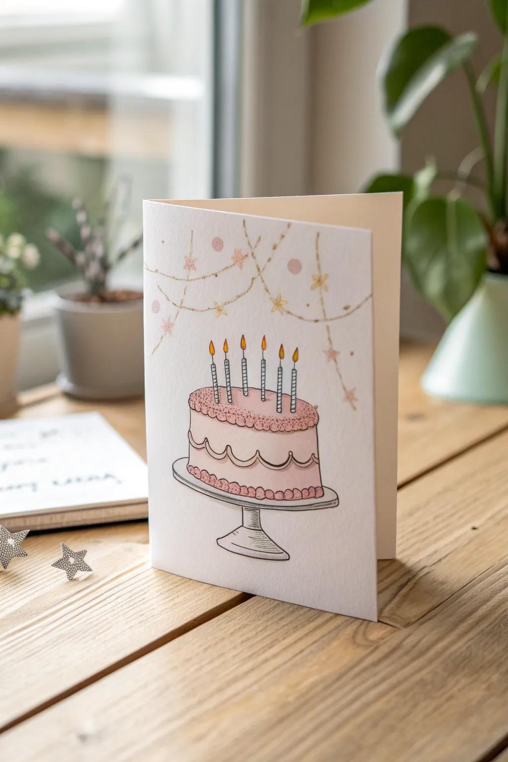Illuminate your celebrations with a touch of minimalist magic. 🎂✨ #BirthdayCard #LEDDesign #ScandiBoho