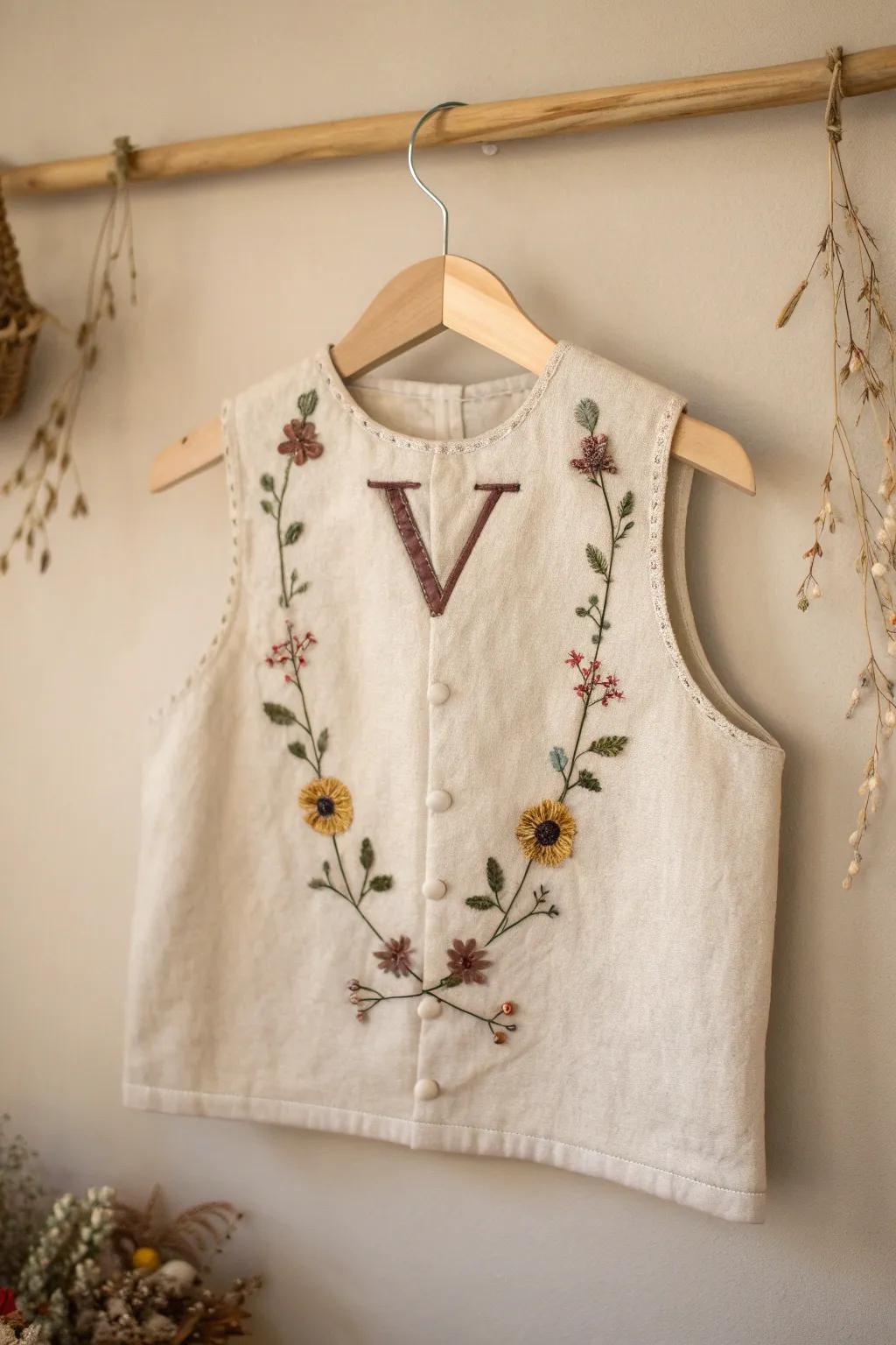 Nature's Alphabet: A charming vest for little explorers.