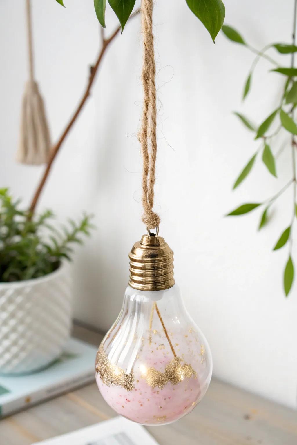 Transform your space with these chic, upcycled light bulb ornaments - where simplicity meets elegance!