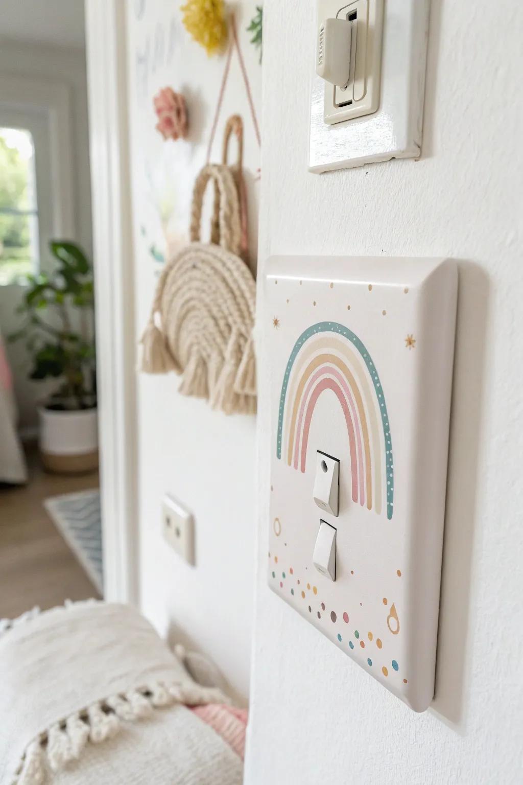 Transform your space with a touch of joy—discover pastel rainbow light switch magic!