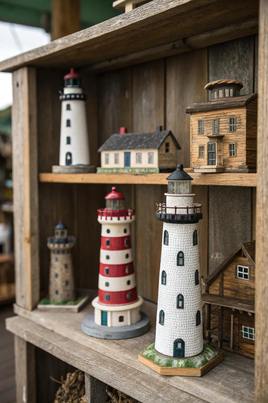 Miniature lighthouses make a delightful addition to any decor