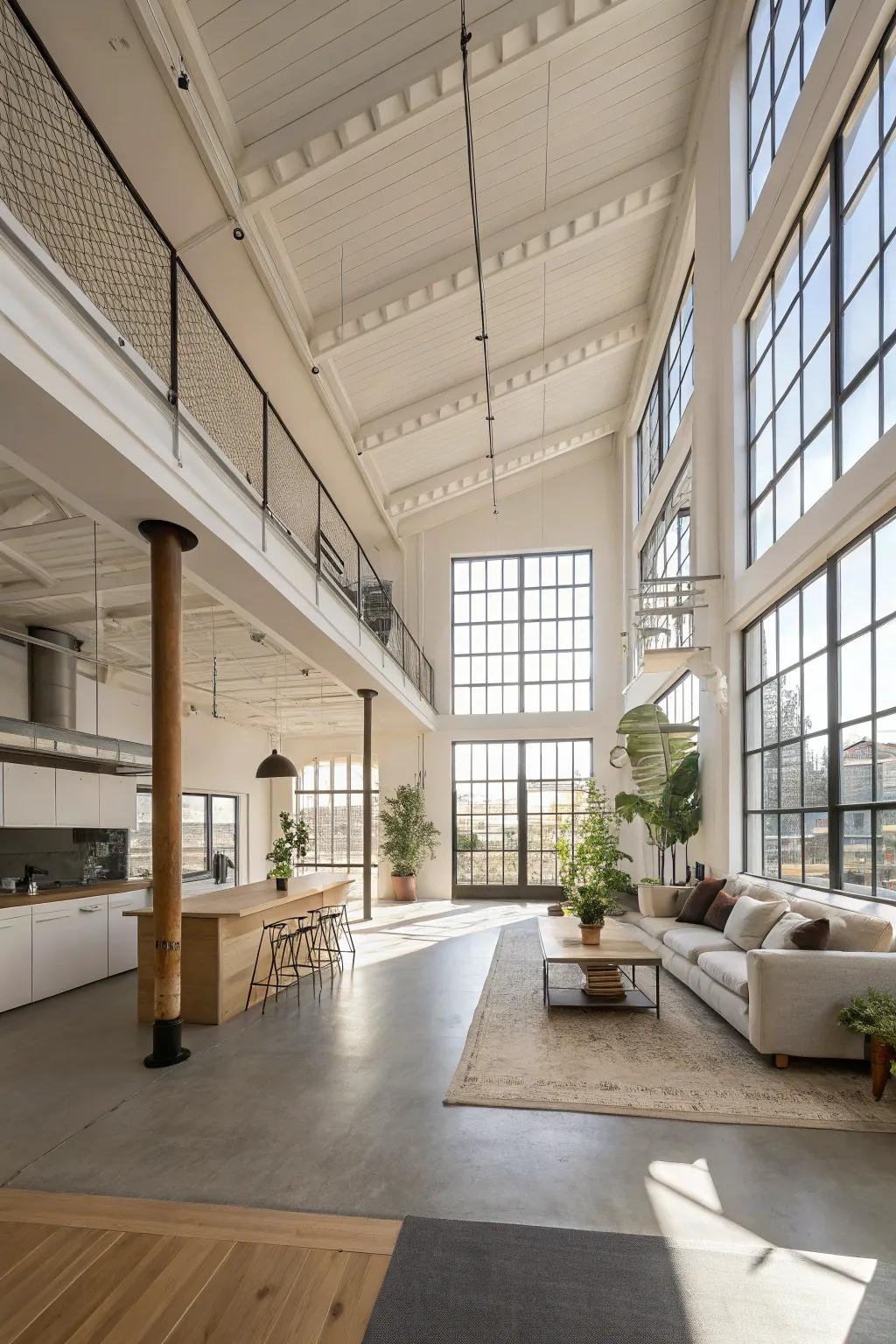 Open spaces allow light and energy to flow freely in your loft.