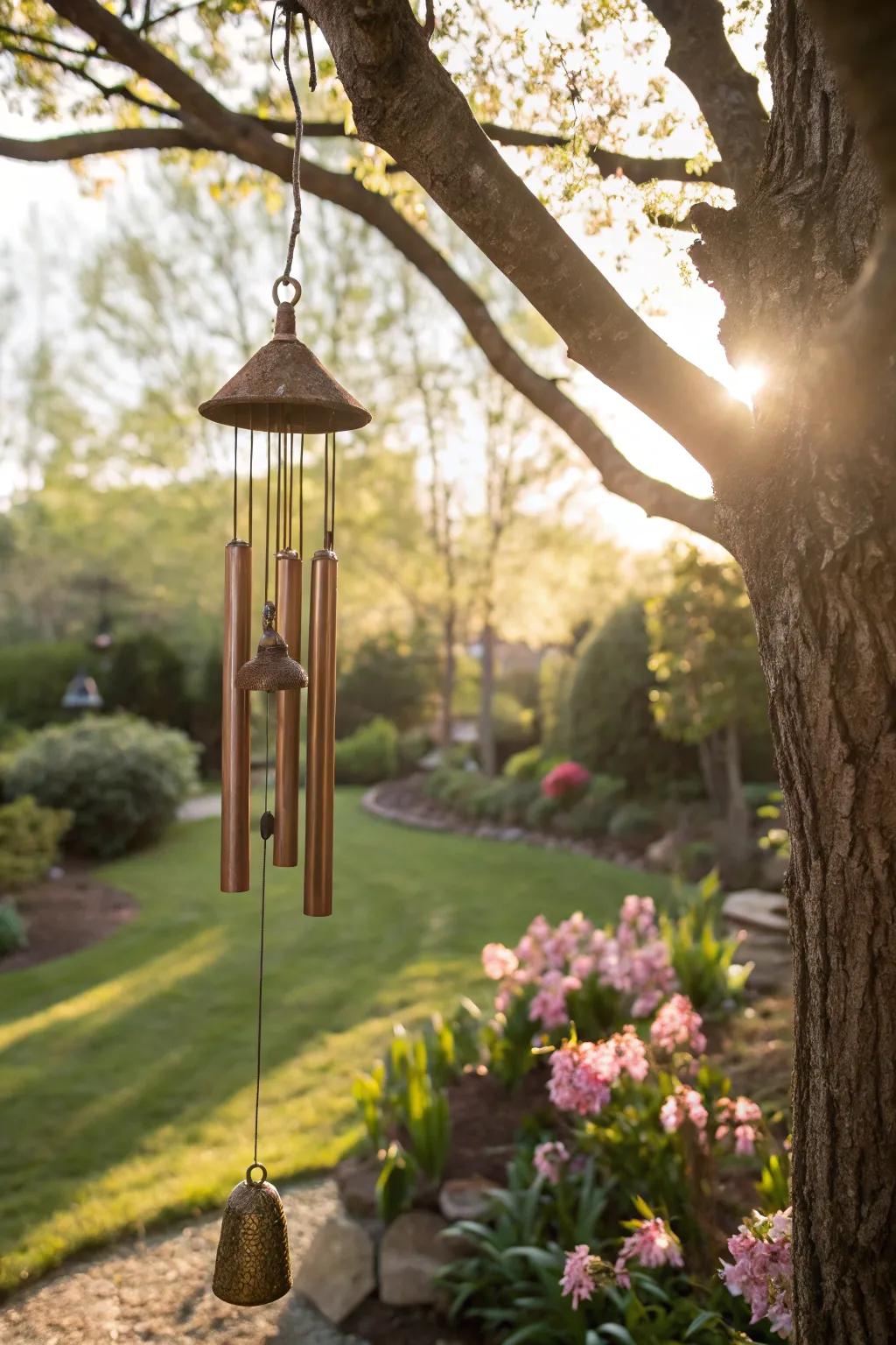 Memorial wind chimes bring comfort with their gentle melodies.