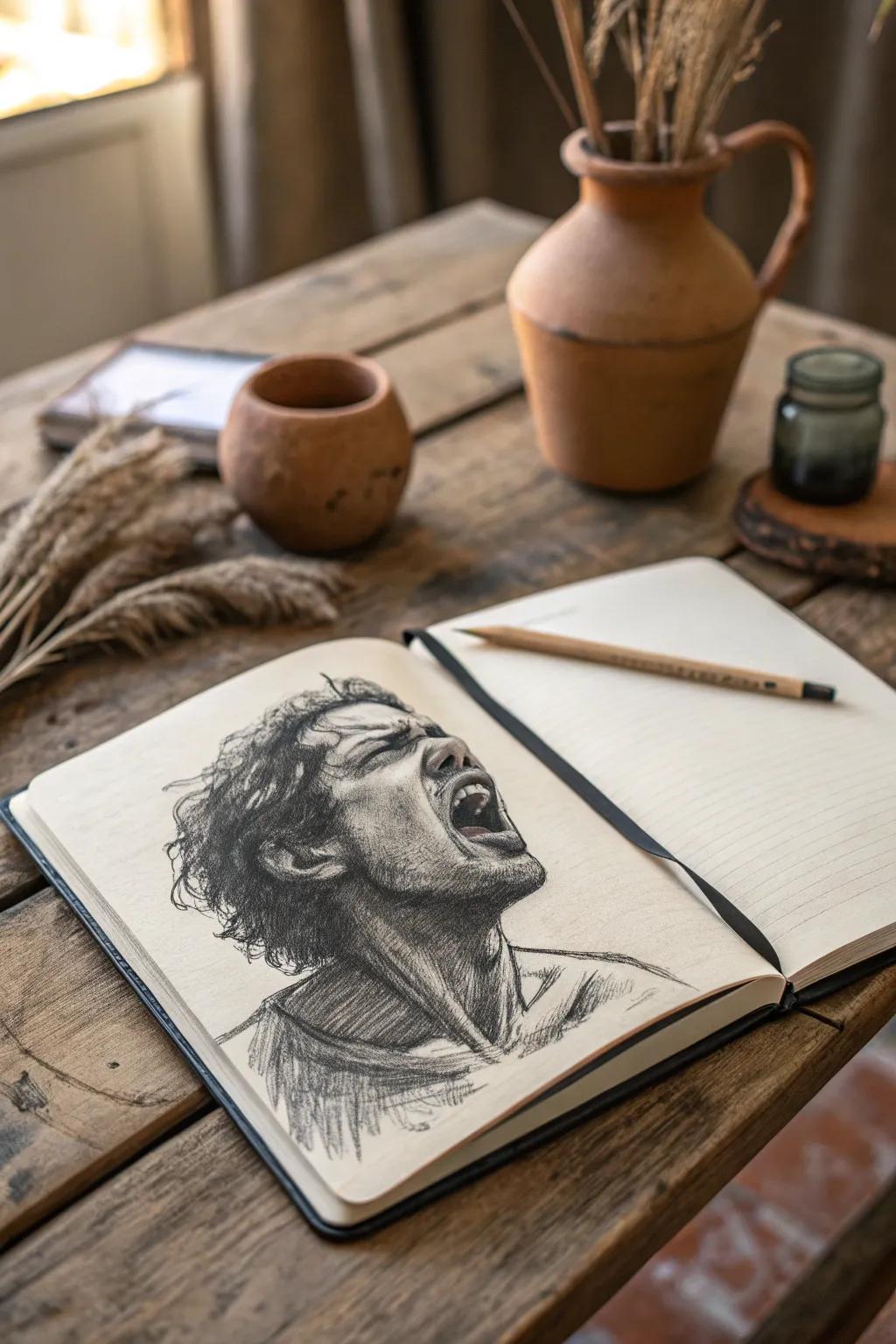 Unleash your creativity with expressive sketches that speak volumes. 🎨✨