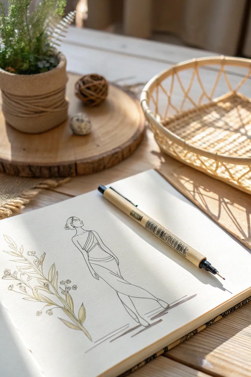 Embrace the art of simplicity with every delicate line.