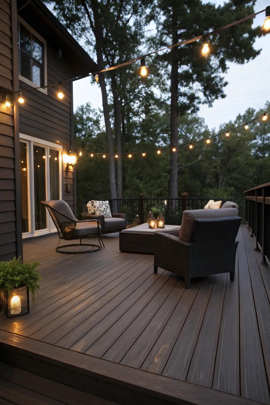 Dark Brown decks offer a classic and modern blend, enhancing any outdoor space.