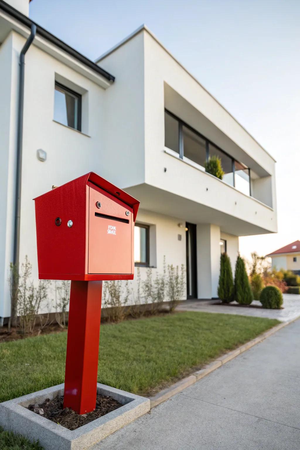 Bright colors create a striking mailbox contrast.