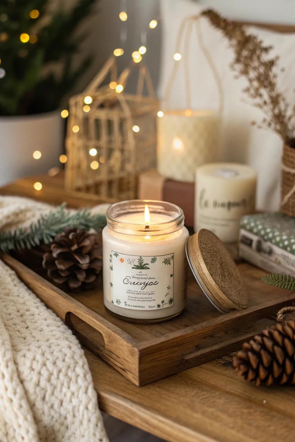 Create a custom scented candle that fills the room with a fragrance your mom will adore.