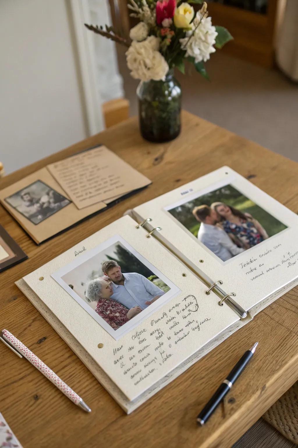 A personalized photo album filled with memories makes a cherished gift.