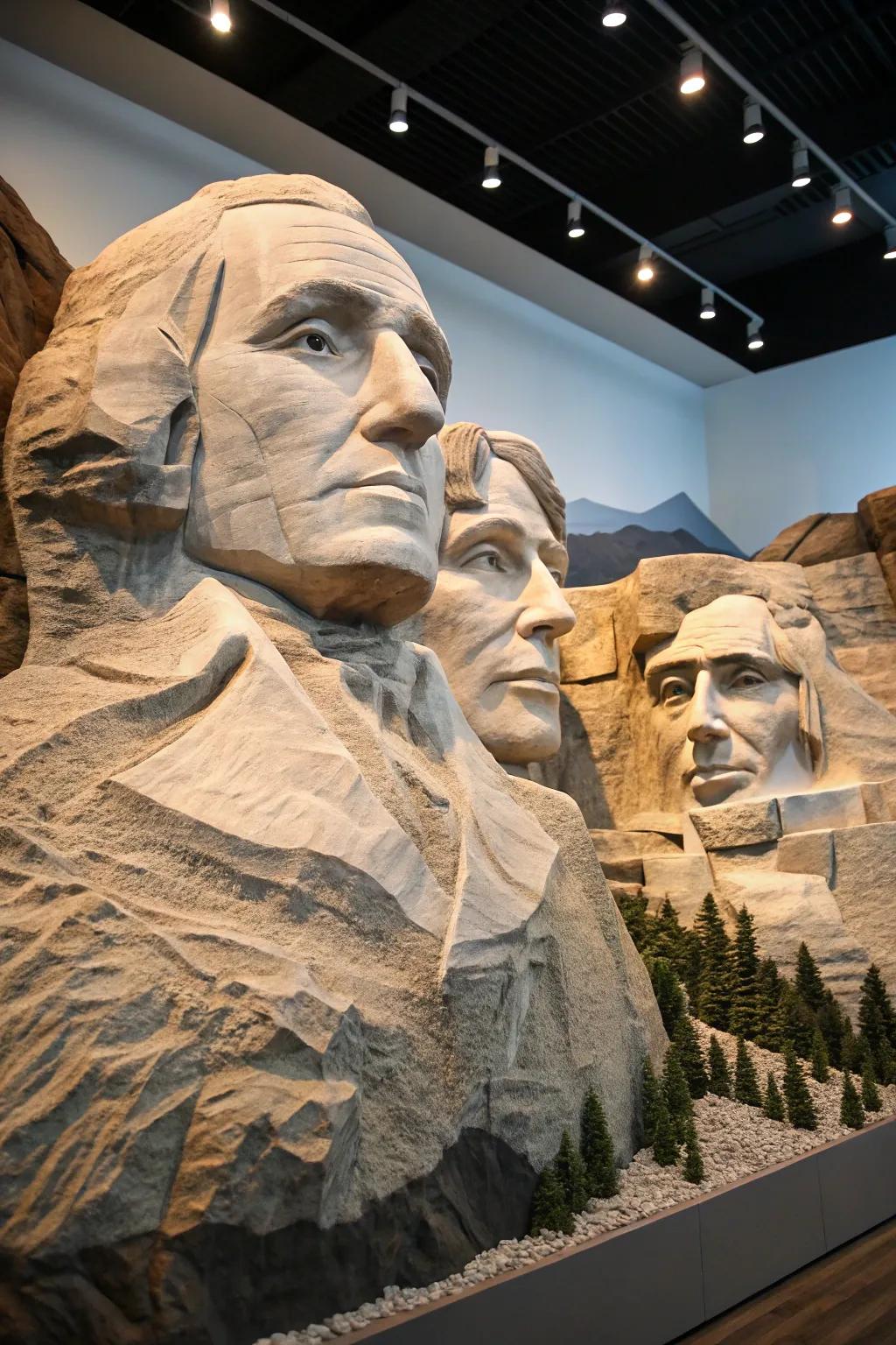 Elevate your crafting skills with a stunning 3D paper rendition of Mount Rushmore, where artistry meets precision.