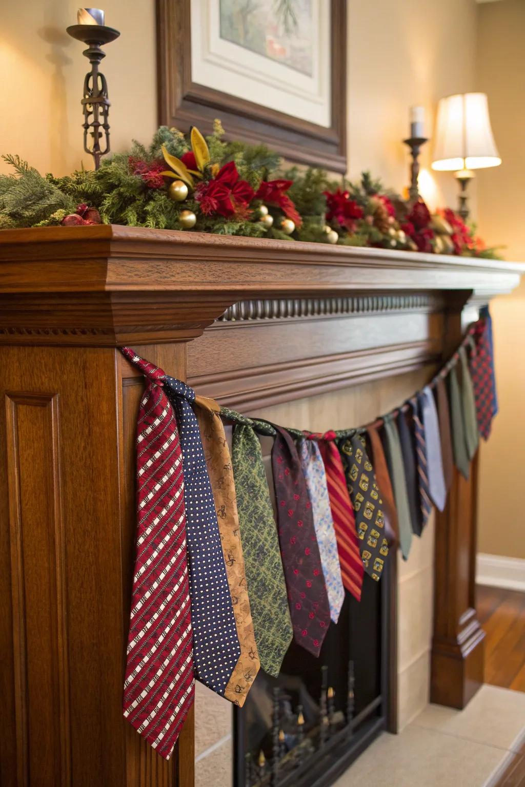 Add a touch of craftsmanship and color to your room with a stunning necktie garland.
