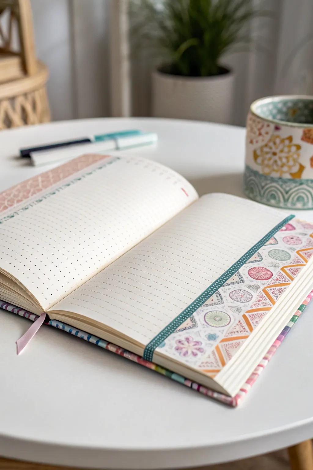 Transform your notebook with artistic borders, where simplicity meets creativity.