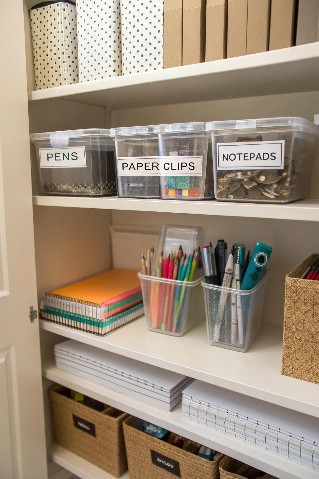 Labels bring clarity and consistency to any storage space.