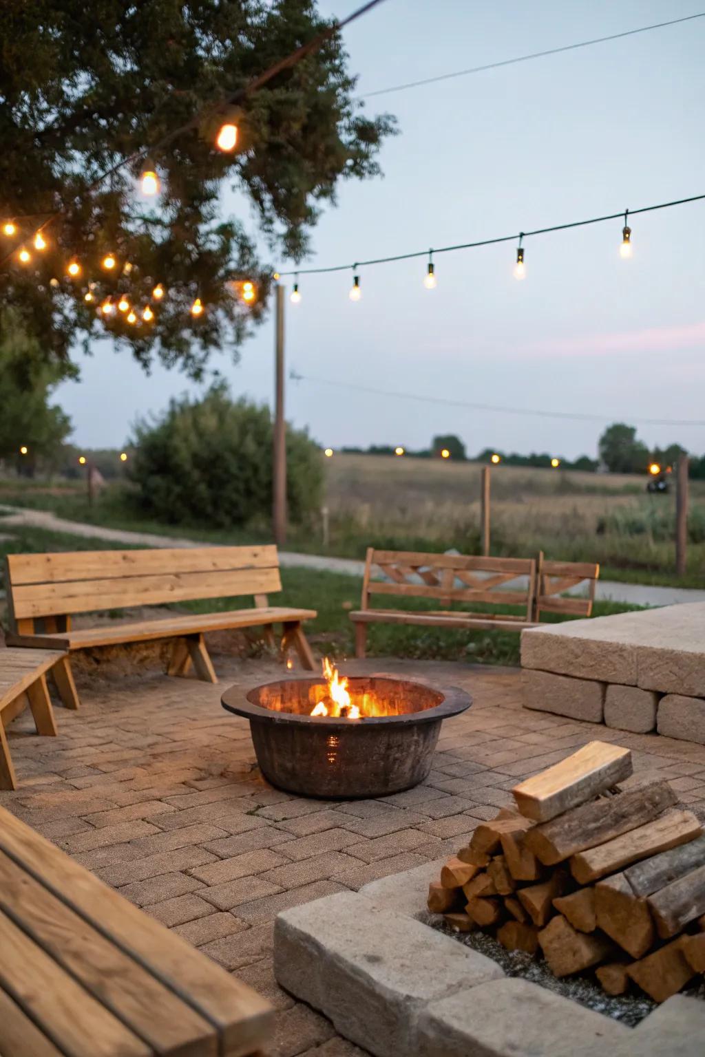 A cozy DIY fire pit setup for memorable evenings.